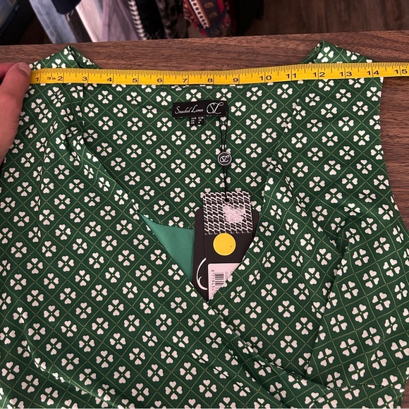 **NWT Smashed Lemon Green/White Patterned Midi Dress Size S - Picture 11 of 15